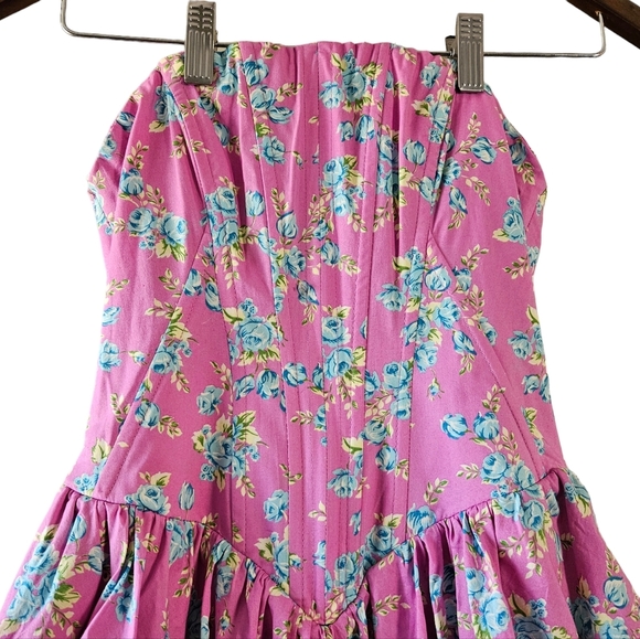 Zara Blogger Favorites Floral Corsetry Inspired Jumpsuit Mini Dress Pink Size S. - Picture 10 of 16